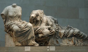 Tác phẩm bằng đá cẩm thạch trong đền Parthenon tại Bảo tàng Anh.