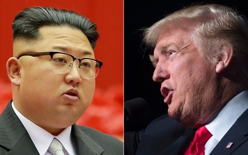 Lãnh đạo Triều Tiên Kim Jong-un và Tổng thống Mỹ Donald Trump (phải). Ảnh: Reuters
