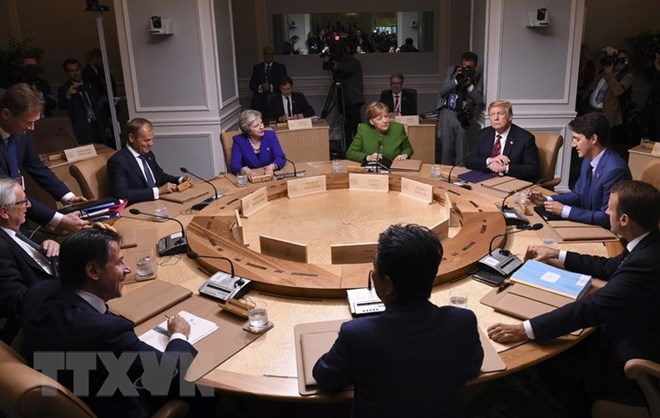 Toàn cảnh phiên họp của lãnh đạo các nước G7. (Nguồn: AFP/TTXVN)