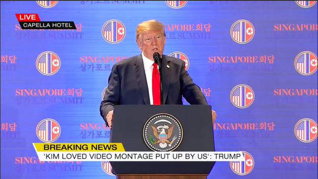 Tổng thống Trump họp báo sau khi kết thúc hội nghị thượng đỉnh với Triều Tiên