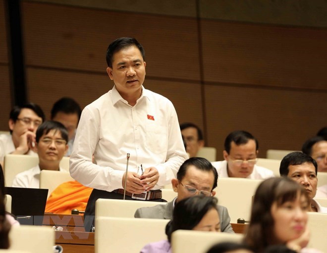 Deputy Nguyen Minh Duc of Ho Chi Minh City speaks at the fifth session of the 14th National Assembly 