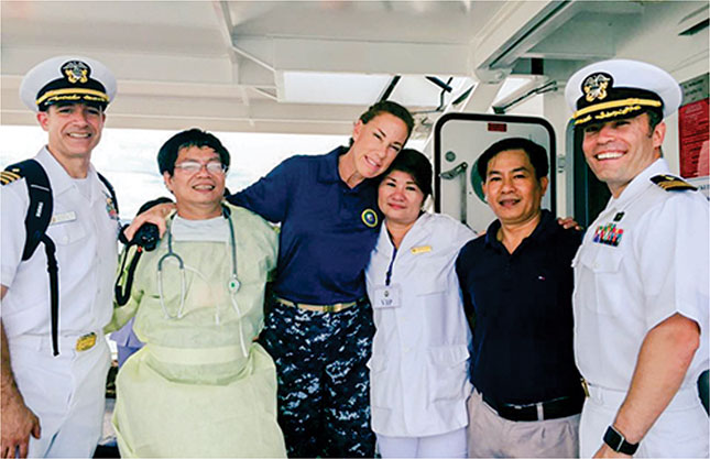 from the US Navy’s Military Sealift Command hospital ship