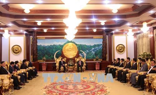 General Secretary of the Lao People’s Revolutionary Party (LPRP) Bounnhang Vorachith receives Chief Justice of the Supreme People’s Court of Vietnam Nguyen Hoa Binh