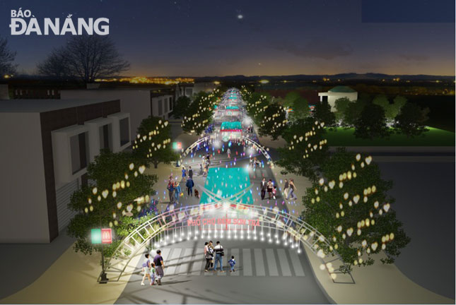 An artist's impression of the soon-to-be-opened Son Tra night market project associated with pedestrian space (Photo courtesy of the Son Tra District People’s Committee)