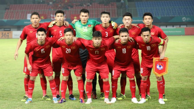 The Việt Nam football team. — Photo thethaovietnam.vn Read more at http://vietnamnews.vn/sports/465328/vtv-secures-rights-for-asian-cup-2019.html#GHfL8rohHXvPelAl.99