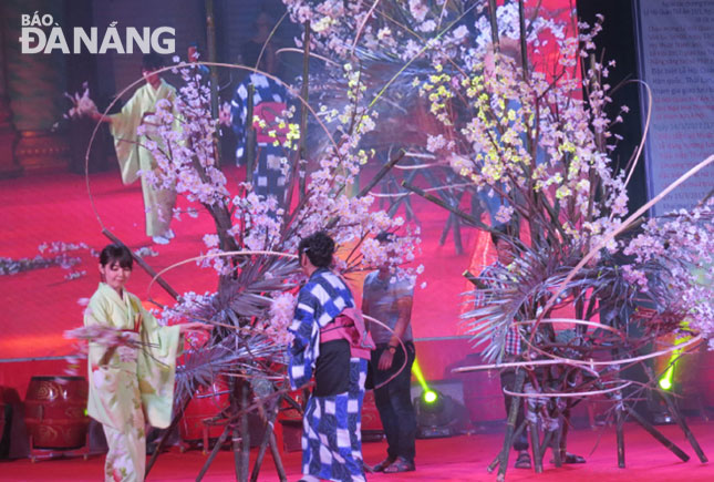 A performance of the Japanese arts of Ikebana flower arranging at the annual Quan The Am (Avalokitesvara) Festival