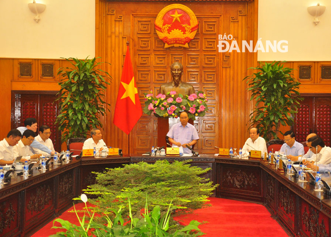 Thủ tướng Chính phủ Nguyễn Xuân Phúc phát biểu kết luận buổi làm việc