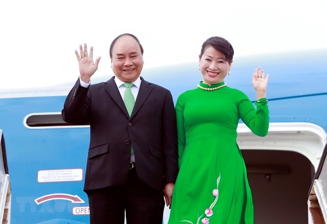 Prime Minister Nguyen Xuan Phuc and his spouse (Source: VNA)