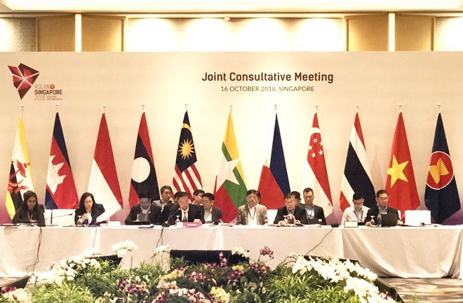 The Joint Consultative Meeting in Singapore on October 15 and 16 aims to prepare for the 33rd ASEAN Summit and related meetings (Source: VNA)