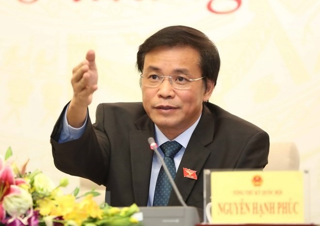 Chairman of the NA Office Nguyen Hanh Phuc at the NA Standing Committee’s 28th meeting on Tuesday.