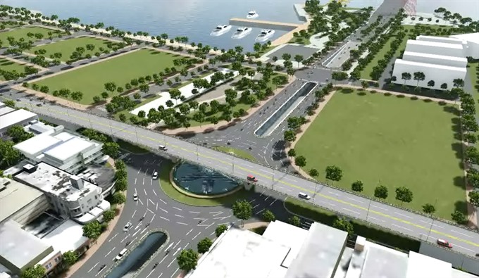 A plan of the flyover project at the east of Trần Thị Lý Bridge in Đà Nẵng. — Photo courtesy of Đà Nẵng City’s transport department Read more at http://vietnamnews.vn/society/468052/central-city-to-build-key-projects-at-busy-junctions.html#x8IqY4RmiZtsTz6B.99