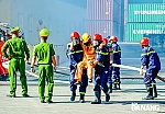 Diễn tập phòng cháy, chữa cháy tại cảng Tiên Sa