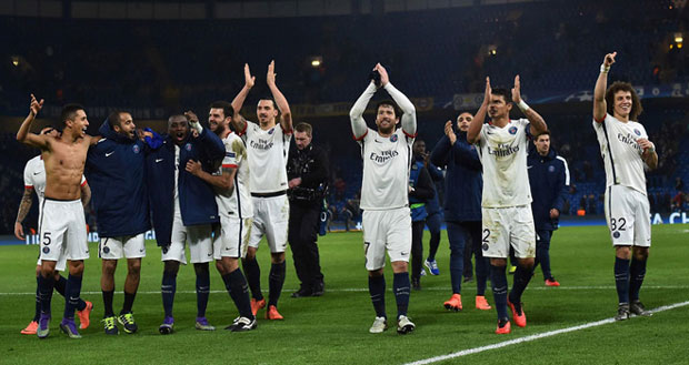 Niềm vui chiến thắng của Paris Saint Germain cũng là nỗi buồn của Chelsea trên sân Stamford Bridge sáng ngày 10-3-2016.  Nguồn: Thethaovanhoa.vn