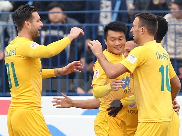 FLC Thanh Hóa đã có chiến thắng thứ tư ở V-League mùa này. (Ảnh: Quốc Khánh/TTXVN)