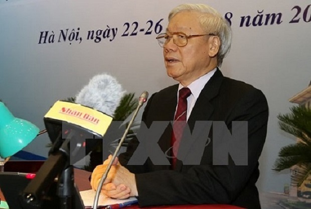 Party General Secretary Nguyen Phu Trong speaks at the conference (Source: VNA)