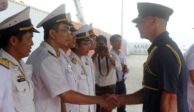 Lễ đón tàu diễn ra tại cảng Tiên Sa