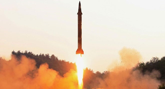 Hình ảnh một vụ phóng thử tên lửa hạt nhân của Triều Tiên. (Nguồn: businessworld.in)