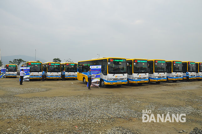 - High-quality intra-city buses at a local parking area