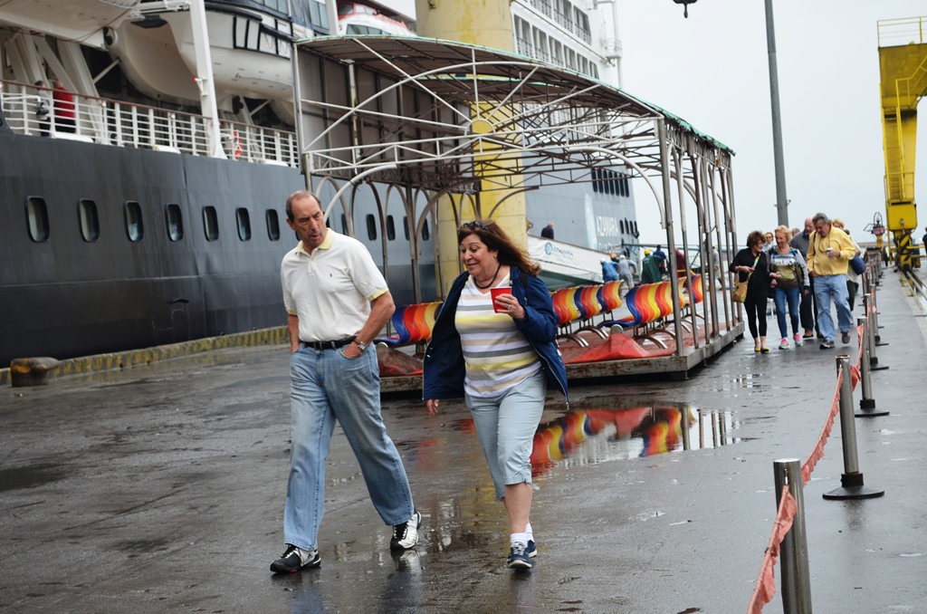  some of the foreign cruise ship passengers at the port