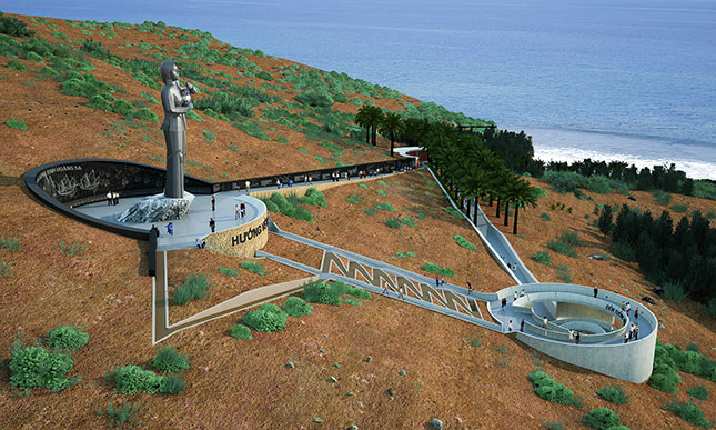 Mô hình Khu tưởng niệm nghĩa sĩ Hoàng Sa của KTS Trần Văn Dũng.