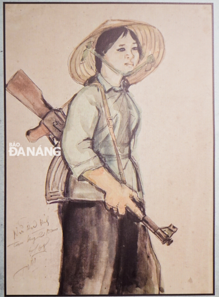Chân dung nữ du kích Tam Kỳ, Quảng Nam của họa sĩ Phạm Hồng.