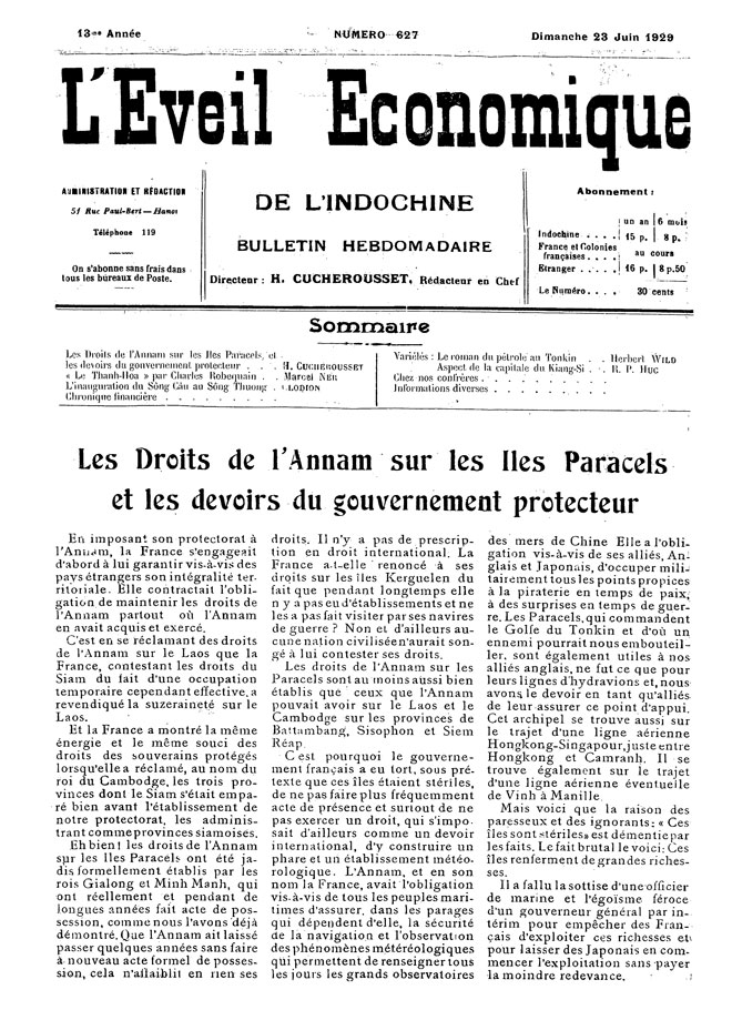 L’Eveil Économique de l’Indochine, số 627, 23-6-1929.