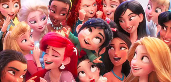 Các cô công chúa Disney đáng yêu trong phim Ralph breaks the internet.  Ảnh: Wordpress.com