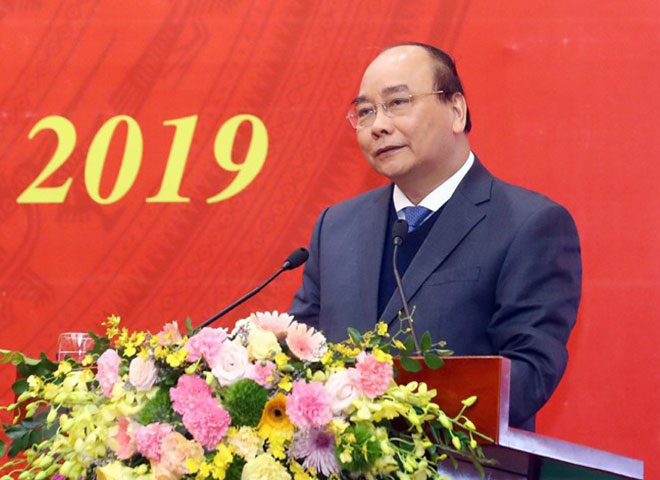 Thủ tướng Chính phủ Nguyễn Xuân Phúc phát biểu chỉ đạo tại hội nghị.                      Ảnh: TTXVN