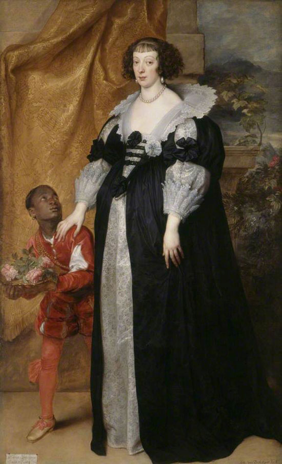 Hình ảnh người da đen trong tranh Công chúa Henrietta của vùng Lorraine (1611-1660).  Tranh của Anthony van Dyck (1599-1641)