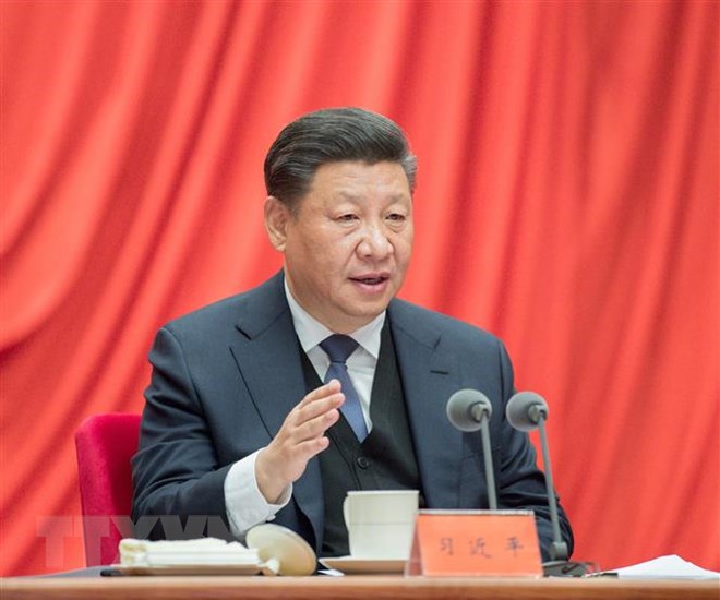 Tổng Bí thư, Chủ tịch nước Tập Cận Bình phát biểu tại Hội nghị toàn thể lần thứ 3 Ủy ban Kiểm tra kỷ luật Trung ương Trung Quốc khóa 19 ở Bắc Kinh ngày 11/1/2019. (Ảnh: THX/TTXVN)