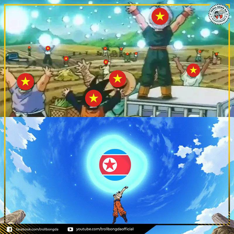 Trước khi trận đấu giữa Triều Tiên và Lebanon diễn ra, Triều Tiên được xem như “người hùng” của Việt Nam (Ảnh: Troll bóng đá)