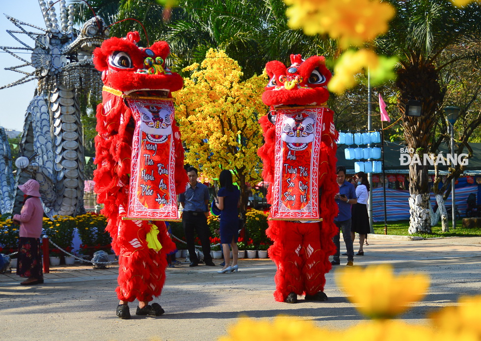 An highly impressive lion dancing performance at the park