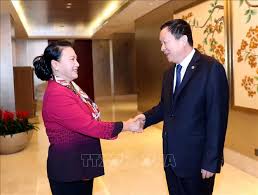 Chủ tịch Quốc hội Nguyễn Thị Kim Ngân tiếp Bí thư Thành ủy Tô Châu