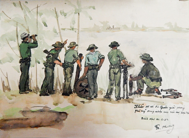 Khẩu đội Cối 82 Quân Giải Phóng, Huyện Phù Mỹ đang Nhận Mục Tiêu Tại Trận địa, Bình định, 21.2.1972