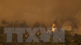 Cận cảnh Hy Lạp dùng trực thăng ngăn cháy rừng