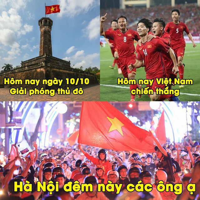 Ngày giải phóng thủ đô càng thêm vui với chiến thắng của đội tuyển Việt Nam (Ảnh: Góc thư giãn)