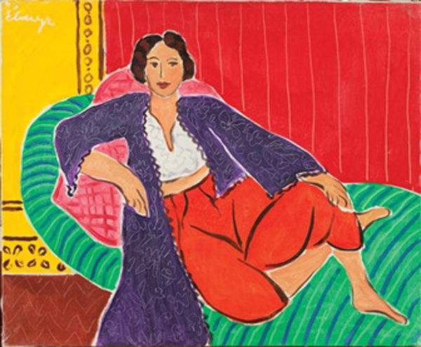 Elmyr de Hory, Odalisque, 1974, sơn dầu trên vải, theo phong cách của Henri Matisse (Pháp, 1869-1954). Bộ sưu tập của Mark Forgy.