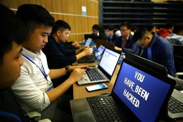 Participants at a cyber security drill in 2018 held by the Viet Nam Computer Emergency Response Team (VNCERT). (Photo: VNA)