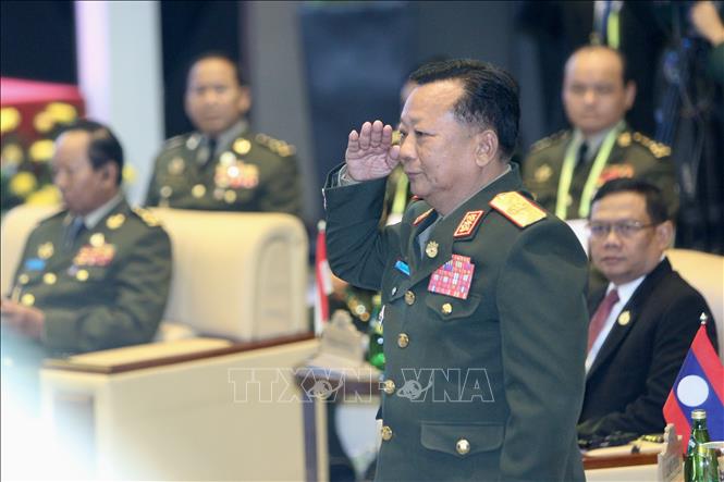 Đại tướng Chansamone Chanyalath, Bộ trưởng Bộ Quốc phòng Lào tại Hội nghị.