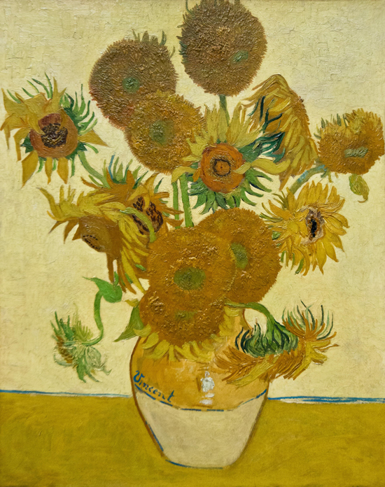 Tác phẩm Hoa hướng dương của Vincent Van Gogh (1888) bị buộc cô lập.