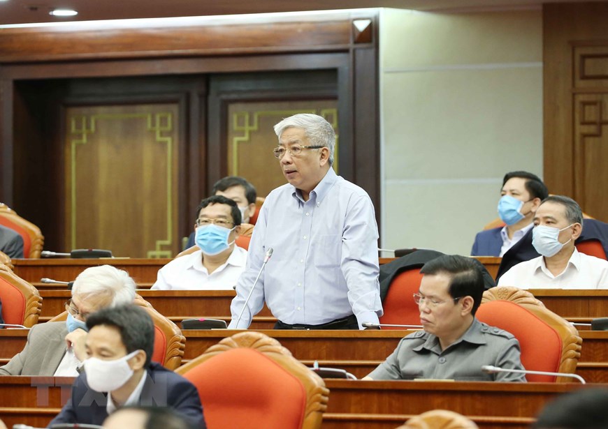 Ông Nguyễn Chí Vịnh, Ủy viên Trung ương Đảng, Thứ Trưởng Bộ Quốc phòng phát biểu tại hội nghị. (Ảnh: Phương Hoa/TTXVN)