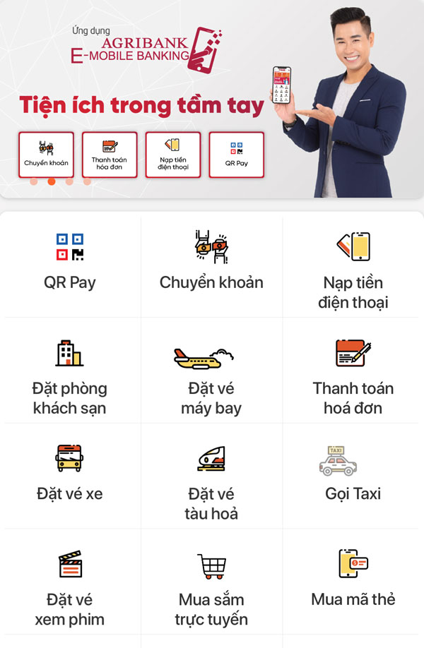 Agribank chi nhánh nam Đà Nẵng đã có nhiều dịch vụ tiện ích không dùng tiền mặt.