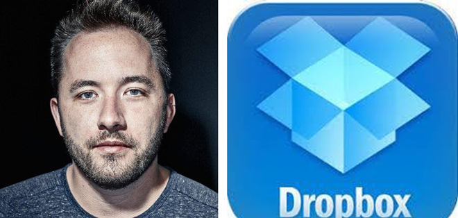 Chân dung Andrew Houston người sáng lập Dropbox (ảnh trái) và logo của Dropbox. Nguồn: Internet