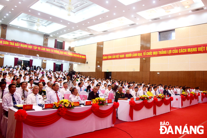 Các đại biểu dự Đại hội đại biểu Đảng bộ quận Sơn Trà lần thứ VI, nhiệm kỳ 2020-2025. Ảnh: TRỌNG HUY