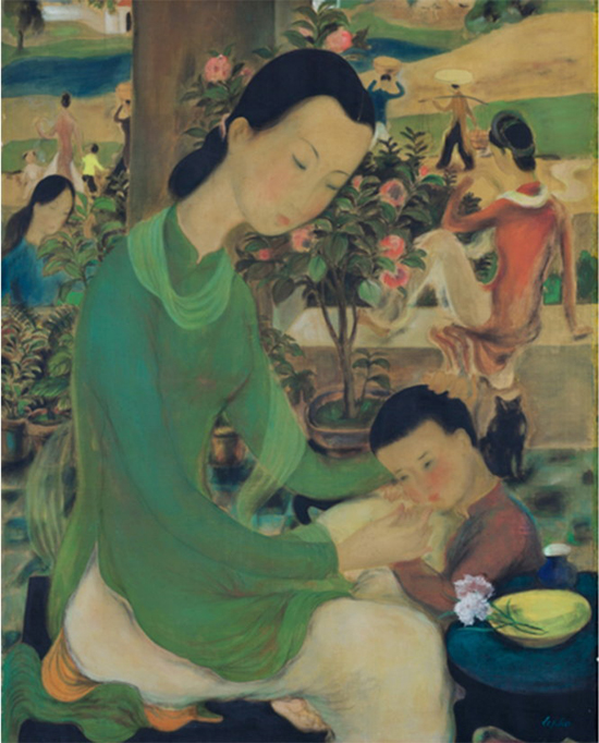 Đời sống gia đình của Lê Phổ là tác phẩm của họa sĩ Việt Nam đầu tiên vượt ngưỡng 1 triệu USD. Ảnh: Sothebys.com