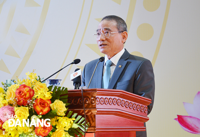  Bí thư Thành ủy Trương Quang Nghĩa phát biểu chỉ đạo tại đại hội. Ảnh: NGỌC PHÚ
