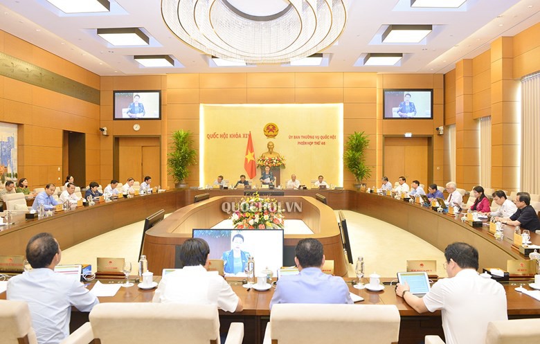 Phiên họp thứ 46 của Ủy ban Thường vụ Quốc hội. (ảnh: Quochoi.vn)