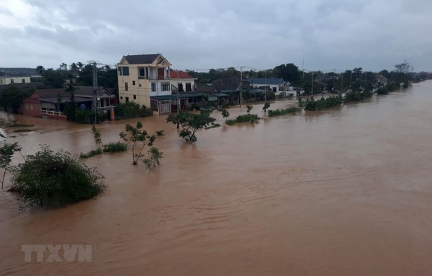 Dozens of houses in Quang Tri province have been flooded. (Photo: VNA)