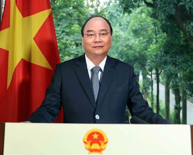 Thủ tướng Nguyễn Xuân Phúc gửi thông điệp đến Lễ kỷ niệm 60 năm thành lập Tổ chức Hợp tác và Phát triển kinh tế (OECD). Ảnh: Thống Nhất/TTXVN