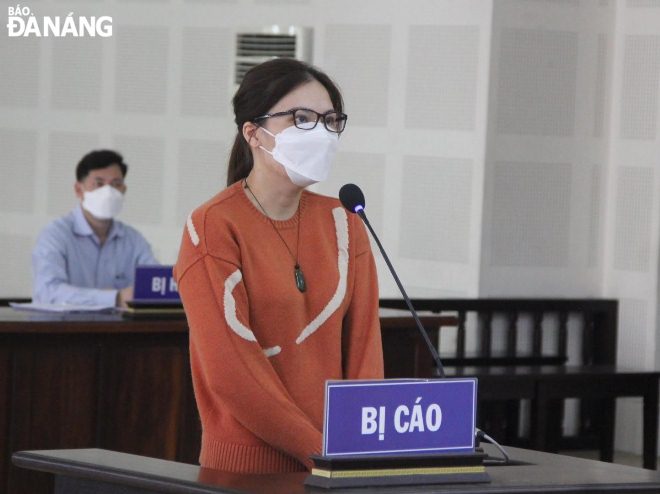 Bị cáo Lê Thị Mây tại phiên tòa xét xử sơ thẩm. Ảnh: LÊ HÙNG